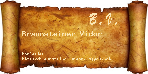 Braunsteiner Vidor névjegykártya